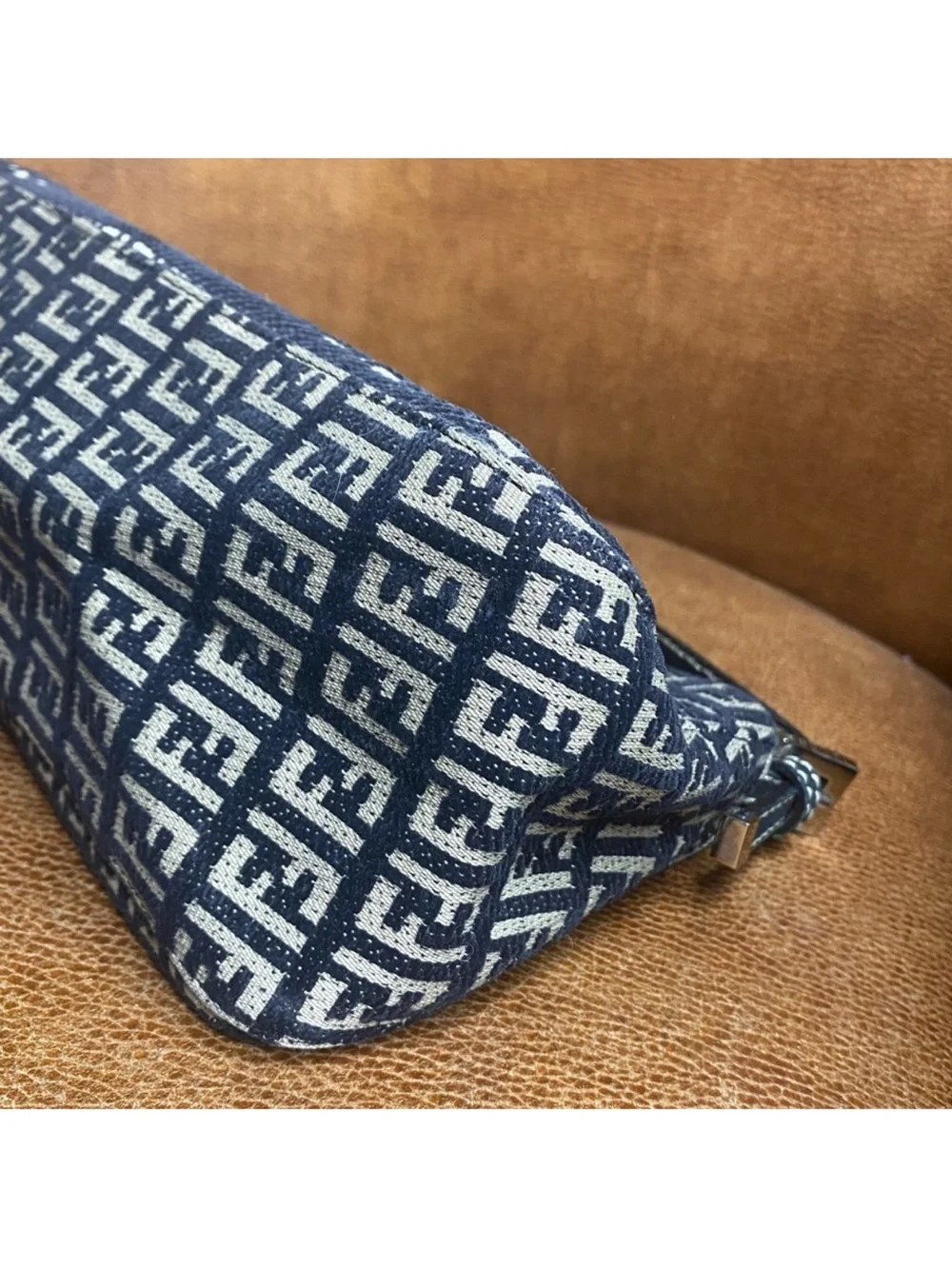 Authentic Fendi Zucchino Mamma Baguette Shoulder Bag Y2K 100% AUTHENTIC